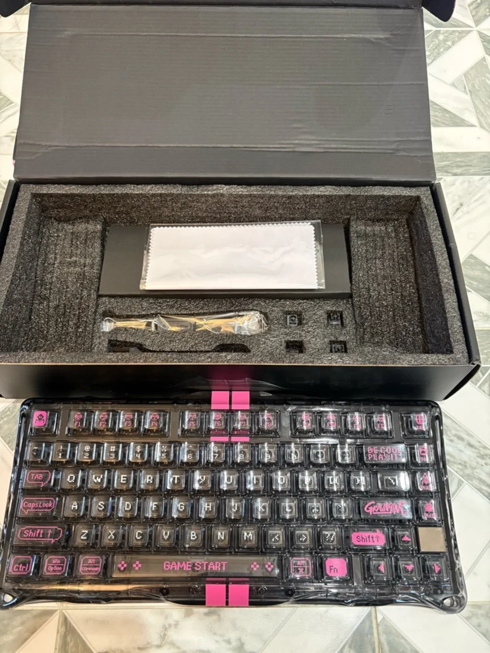 Gravastar Mercury V75 Lite-Transparent Pink Hall Effect Magnetic Switch Keyboard